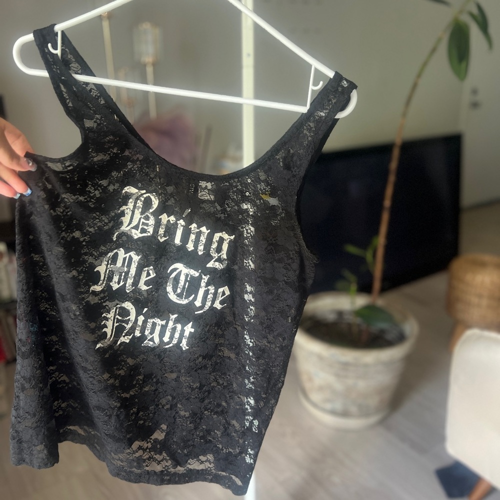 🖤 Black Lace “Bring Me The Night” Tank – Go Going (Size S)